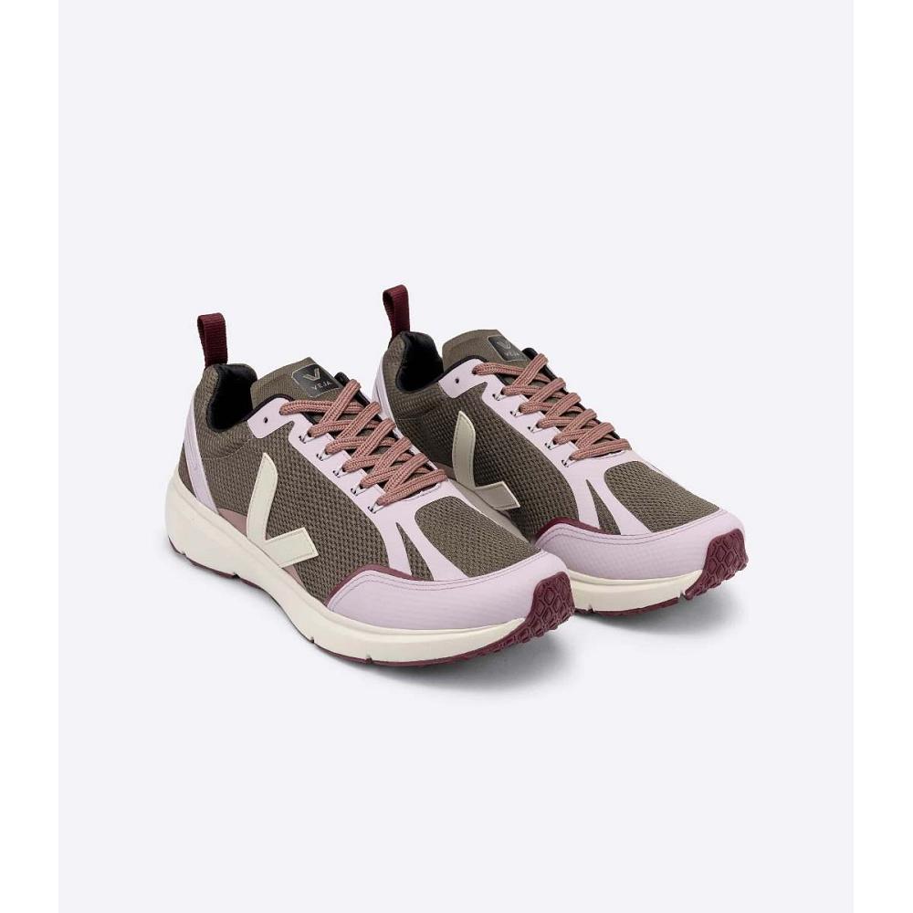 Veja CONDOR 2 ALVEOMESH Women's Shoes Khaki/Pink | NZ 492GSO